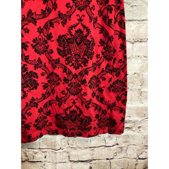 Soma Nightgown Womens Medium Red Jacquard Print Cotton Modal Stretch Pajamas - Picture 7 of 13